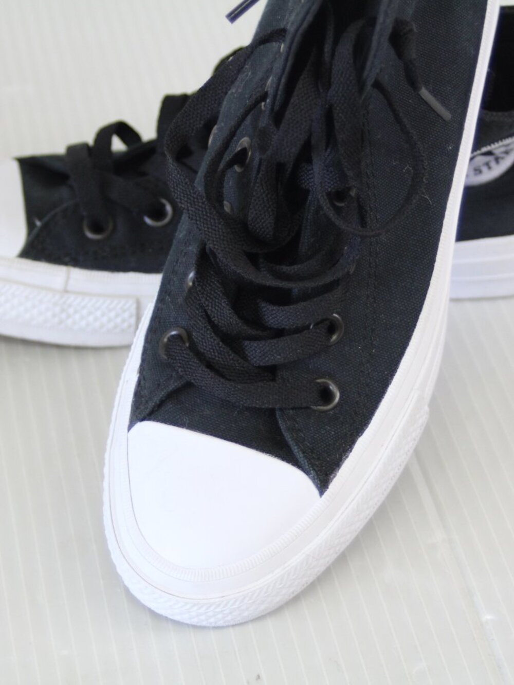 Converse Chuck Taylor All Star High Tops Black Canvas Size 6 - Picture 2 of 7
